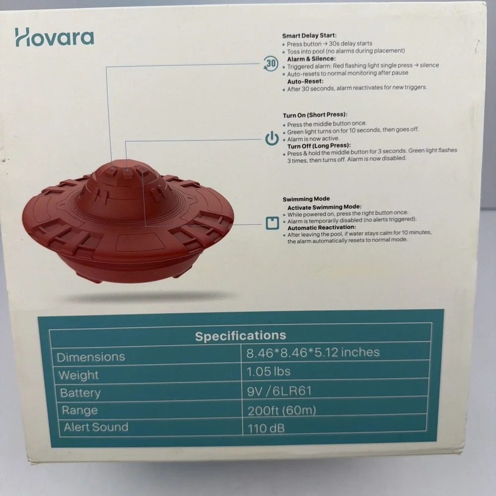 Pool Alarm for Inground & Above Ground Pools Adjustable Sensitivity 110dB Siren